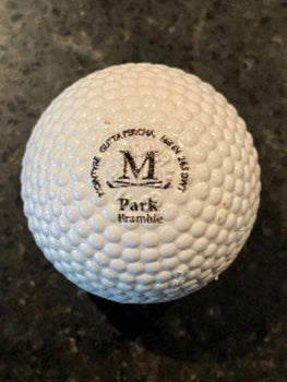 "The Park” (Line Cut and Bramble) Gutta Percha Replica Golf Ball)